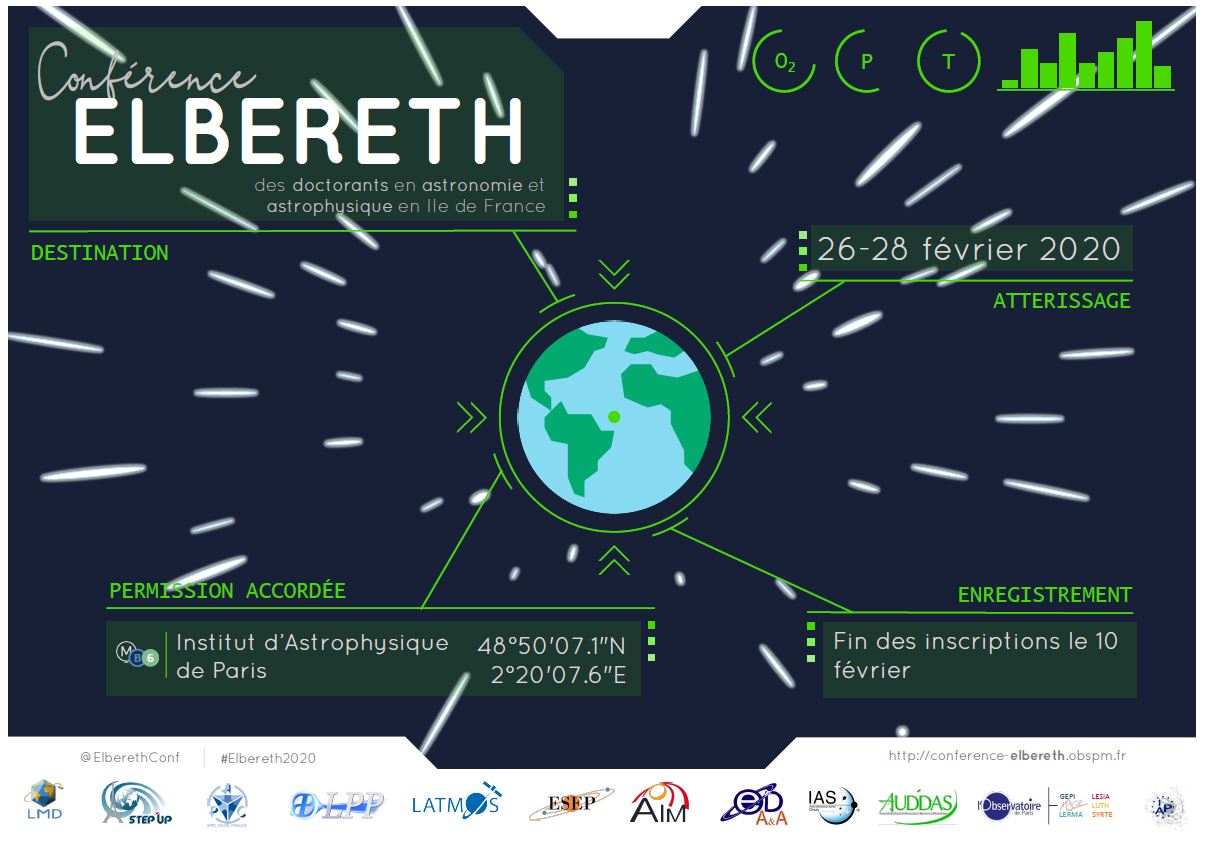 Conférence Elbereth 2020 : du 26 au 28 février 2020 , dans l’amphithéâtre de l’Institut d’Astrophysique de Paris .
