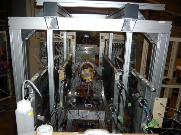View of the MINOS set-up in the PH2 area for the tests.