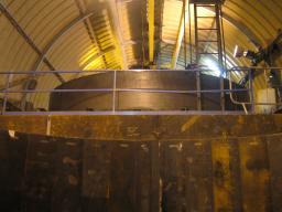 Vue du laboratoire neutrino depuis le puit après la pose du blindage de 250 tonnes
