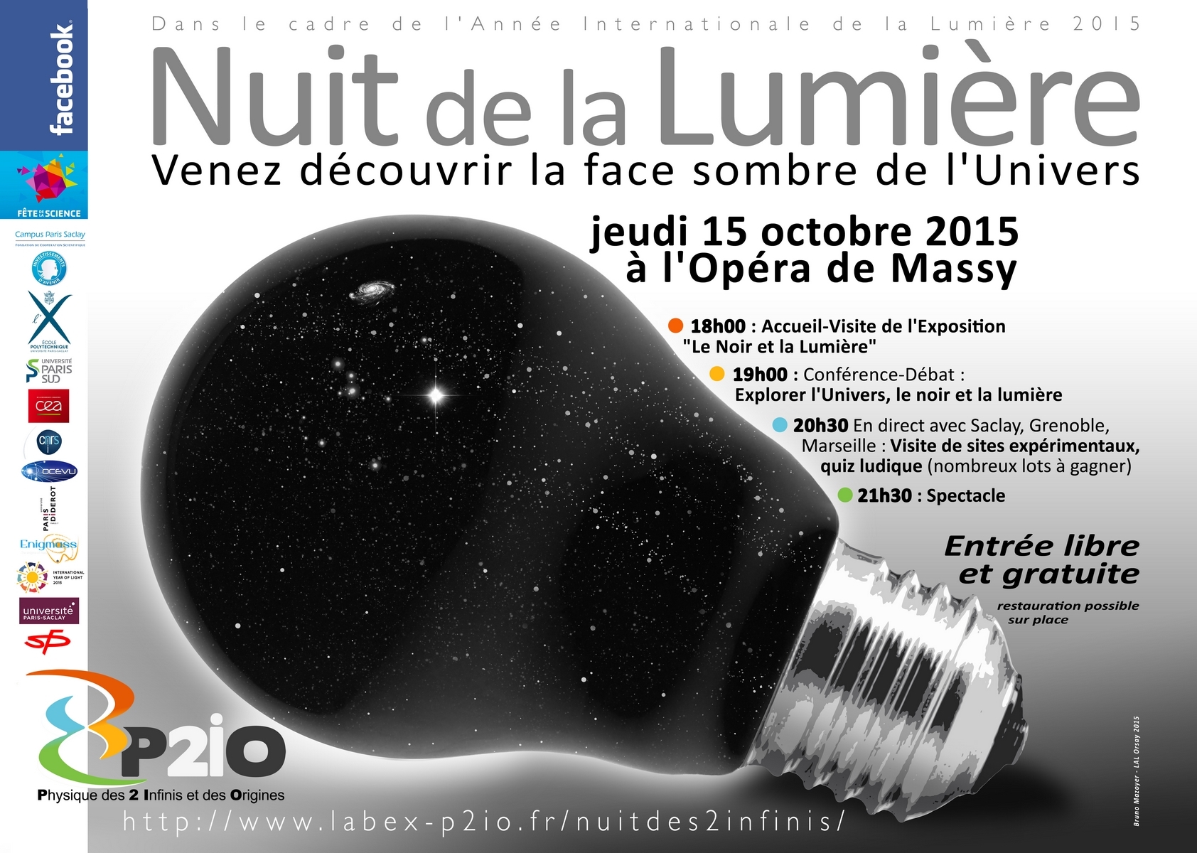 Nuit de la lumière le 15 octobre à l'opéra de Massy à partir de 18h00