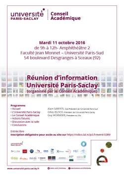Réunion d’information Université Paris-Saclay  