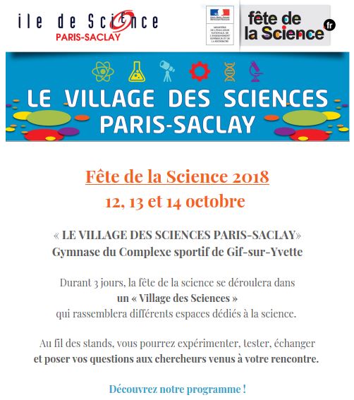Les chercheurs du CEA à la rencontre du public: Fête de la science, édition 2018 - du 06 au 14 octobre