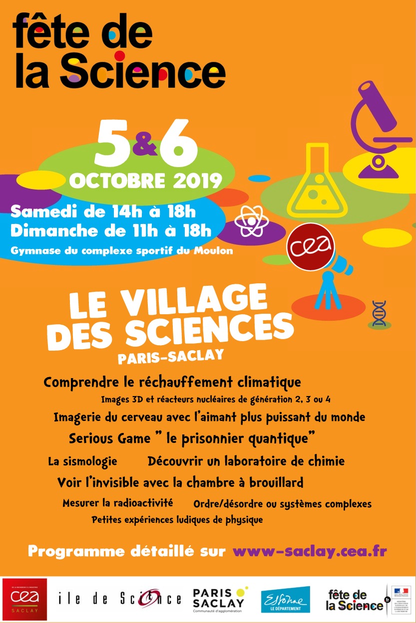 Fête de la Science 2019 au CEA Paris-Saclay, sites de Saclay, Fontenay-aux-Roses et Evry