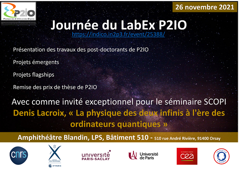 Journée du LabEx P2IO vendredi 26 novembre 2021