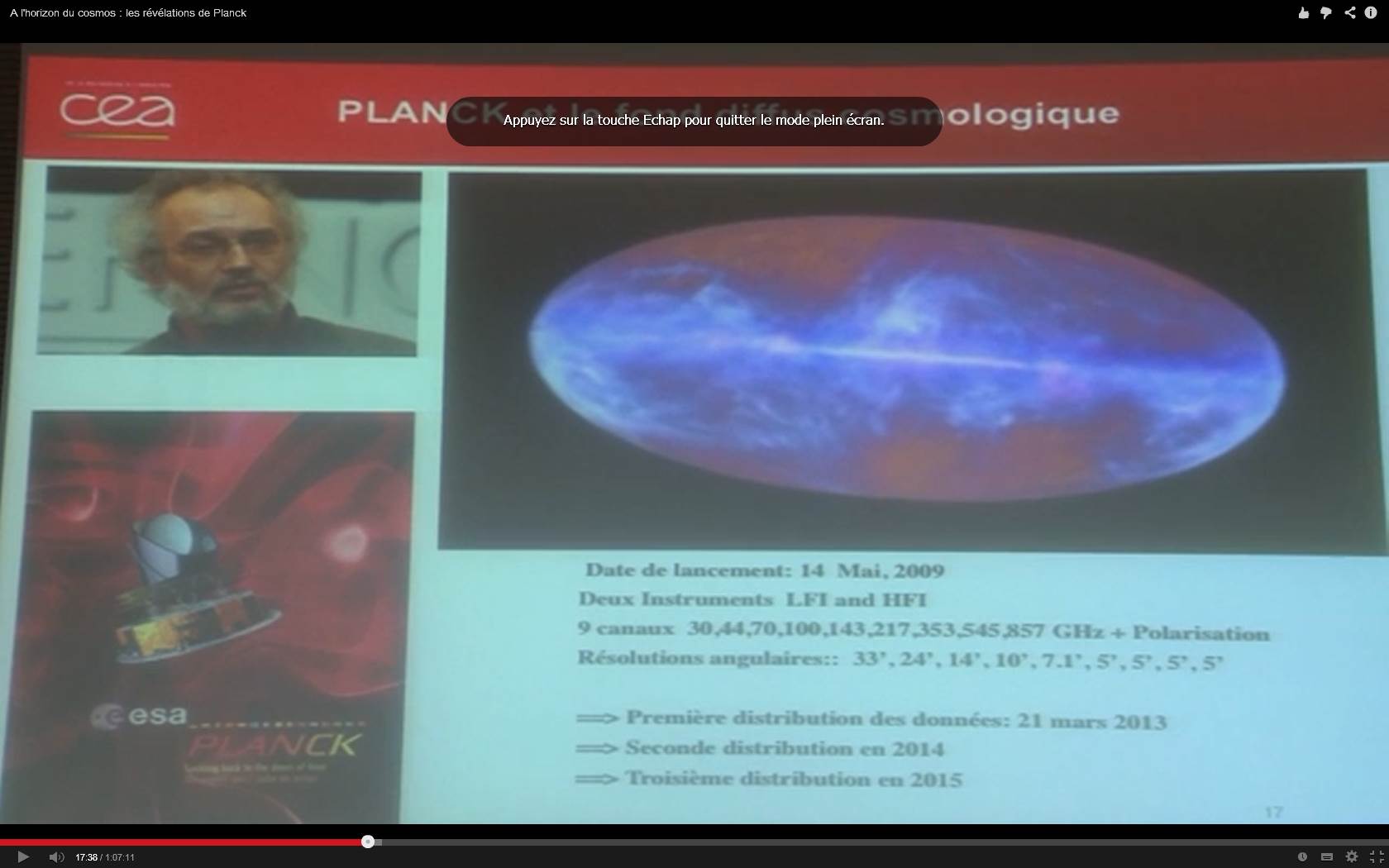 A l'horizon du cosmos : les révélations de Planck 
