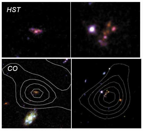 Première détection de gaz moléculaire dans des jeunes galaxies massives