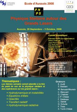 Physique stellaire autours des grands lasers