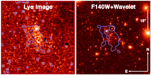 A gigantic nebula within a distant cluster