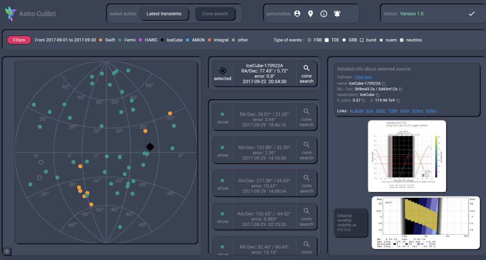 Astro-COLIBRI : une nouvelle plateforme pour l'astrophysique multi-messagers en temps réel. 