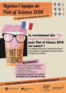 Pint of Science: appel à interventions 2018 pour partager vos recherches scientifiques avec le public