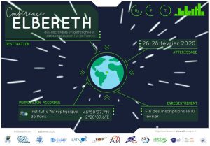 Conférence Elbereth 2020 : du 26 au 28 février 2020 , dans l’amphithéâtre de l’Institut d’Astrophysique de Paris .